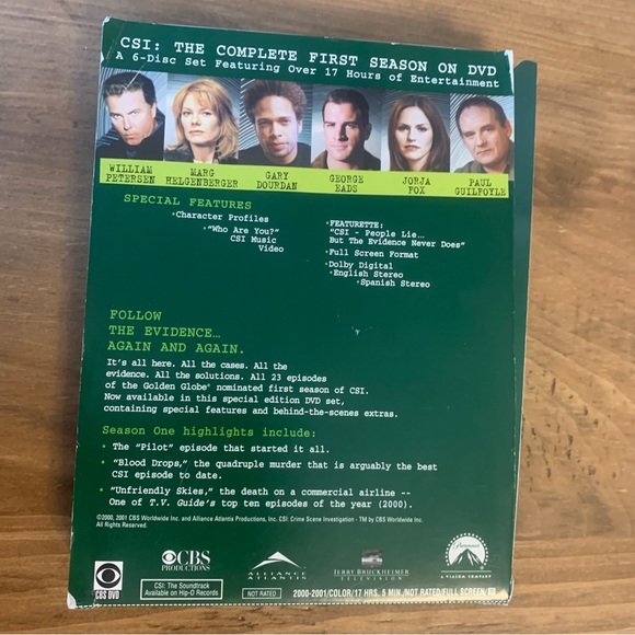CSI Complete First Season DVD Box Set TV Series Show Drama 6 Disk Set Paramount - Picture 8 of 8
